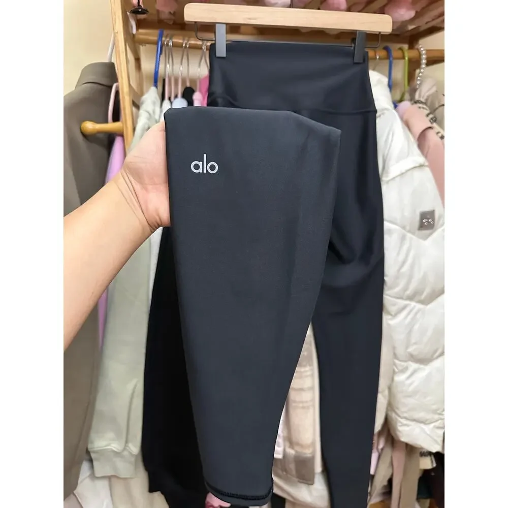 Alo Yoga High Waist Airlift Leggings Black Size XS Workout Pilates Outfits Shiny